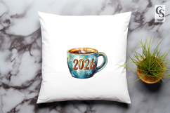 Watercolor 2026 Coffee Mug Clipart Sublimation PNG Product Image 3