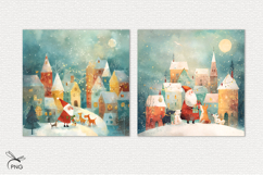 Cute Santa digital paper, background clipart Product Image 3