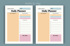 Pastel Daily Planner Canva Template | Editable Printable Product Image 3