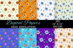 Flower Digital Paper Patterns Design, Flower Digital Paper Product Image 3
