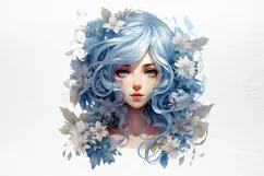 Blue Christmas Watercolor clipart PNG Product Image 3