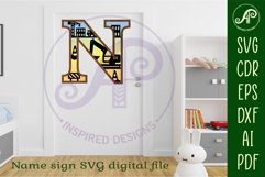 Construction Large N wall Letter 3 layer sign Product Image 3