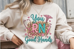 You RN Good Hands PNG Leopard Nurse Design, Cute RN Product Image 3