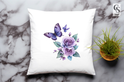 Purple Butterfly Rose PNG Clipart Product Image 3