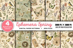 Ephemera Spring Butterfly Junk Journal JPG Product Image 1