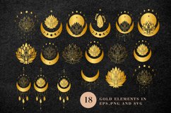 Floral moon svg bundle, Lotus svg, Moon phases svg, Mystical Product Image 7