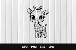 kawaii cute baby giraffe svg design Product Image 1