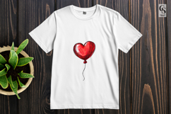 Hand-drawn Red Heart Balloon Clipart Sublimation PNG Product Image 2