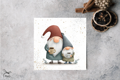 Cute christmas gnomes digital paper, background clipart Product Image 3