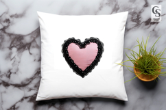 Pink Heart Lace Pillow clipart sublimation PNG Product Image 3