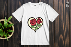 Heart Rose Floral Illustration Clipart Sublimation PNG Product Image 2