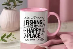 Fishing Is My Happy Place Graphic Art Doodle Design Product Image 3