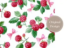 Watercolor Raspberry Tumbler Wrap, Floral Tumbler Design Product Image 3