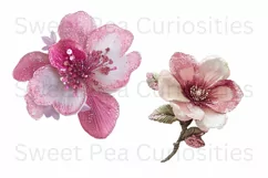 Sequin Flowers, Ephemera, PNG, watercolor, Clipart Product Image 3