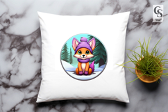 Winter Cute Fox In Hat Clipart Sublimation PNG Product Image 3