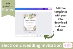 Floral Smartphone Wedding Invitation editable on Canva Product Image 3