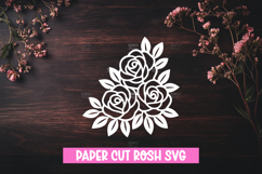 Paper Cut Rose Flower SVG For Paper Craft Projects Product Image 1