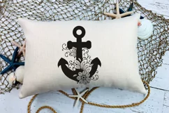 Nautical SVG | Floral Anchor SVG | Navy SVG Flower Design Product Image 4