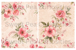Shabby Chic, Pink, Paper, Floral, Papers, Junk Journal Product Image 3