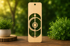 Personalized Letter C Wooden Bookmark with Modern Circular Product Image 1