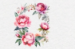 Watercolor Peonies Frame, PNG Product Image 2