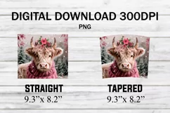 Pink 20 Oz Tumbler Wrap Baby Highland Cow Product Image 2