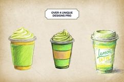 Matcha Lemon Cream Latte Clipart Bundle 4 PNG Product Image 2