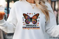 EMBRACE UNIQUENESS PNG, Autism Sublimation PNG Product Image 3