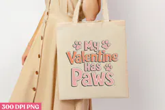 My Valentine Has Paws PNG, Valentine Dog Sublimation PNG Product Image 1