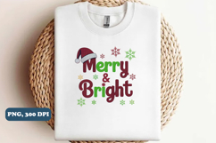 Merry and Bright Png Yarn Christmas Png Sublimation Product Image 1