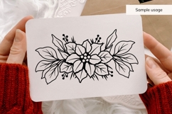 Hand Drawn Christmas Poinsettia Floral Arrangement SVG Product Image 3