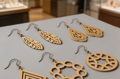 Laser Cut Earring Templates Set Wooden Jewelry Designs Dangl Product Image 4