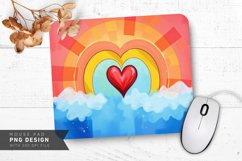 Abstract Heart Rainbow Mouse Pad PNG Design Product Image 1
