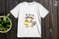 Cute Raccoon Lantern Watercolor Clipart Sublimation PNG Product Image 2