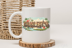 Charleston SC PNG, Vintage Rainbow Row Southern Sublimation Product Image 3