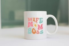 Wife, Mom, Boss, Retro Wavy quotes PNG sublimation Product Image 3