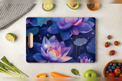 Mystical Lotus Flowers Cutting Boards sublimation Design Product Image 3