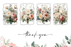 Watercolor Roses Towel Template, Floral Towel Sublimation Product Image 3