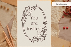 Hand Drawn Oval Autumn Leaves Frame SVG Product Image 3
