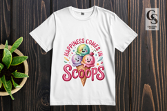 Happiness Comes In Scoops Clipart Sublimation PNG Product Image 3