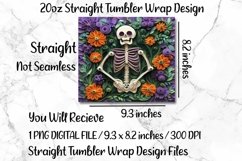 3d Tumbler Wrap Spooky Skeleton 20 oz Skinny Tumbler Wrap. Product Image 3