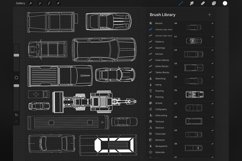 150 Procreate Vehicles top view Stamp Brushes Product Image 2