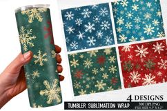 Christmas snowflakes Tumbler Wrap| Christmas Tumbler Design Product Image 1