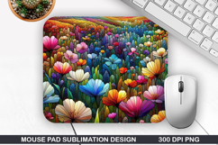 Mouse Pad Sublimation, Spring Flowers Mouse Pad PNG Design Product Image 1