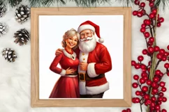 Mr And Mrs Santa Claus Clipart Sublimation, Christmas PNG Product Image 3