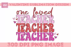 Teacher Valentine png, Valentine's Day Sublimation Design Product Image 1