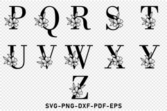 Flower Monogram Letter SVG Laser Cutting Files Product Image 3