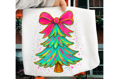 Colorful Coquette Pink Christmas Tree Merry and Bright Png Product Image 4