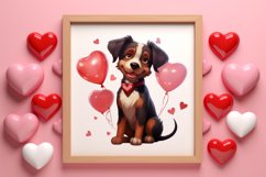 Cute Valentine Dog Clipart, Valentines Day Dog Clipart Product Image 3