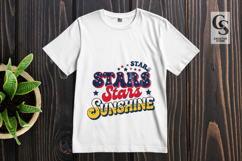 Stars &amp; Sunshine Patriotic Retro Sublimation PNG Product Image 3